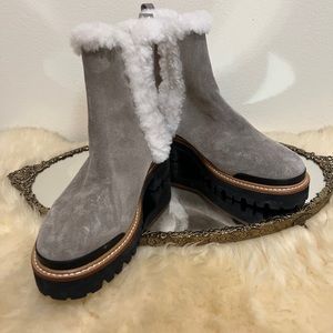 Marc Fisher Ink ankle boots lug sole chelsea sherpa boots bloggers fav